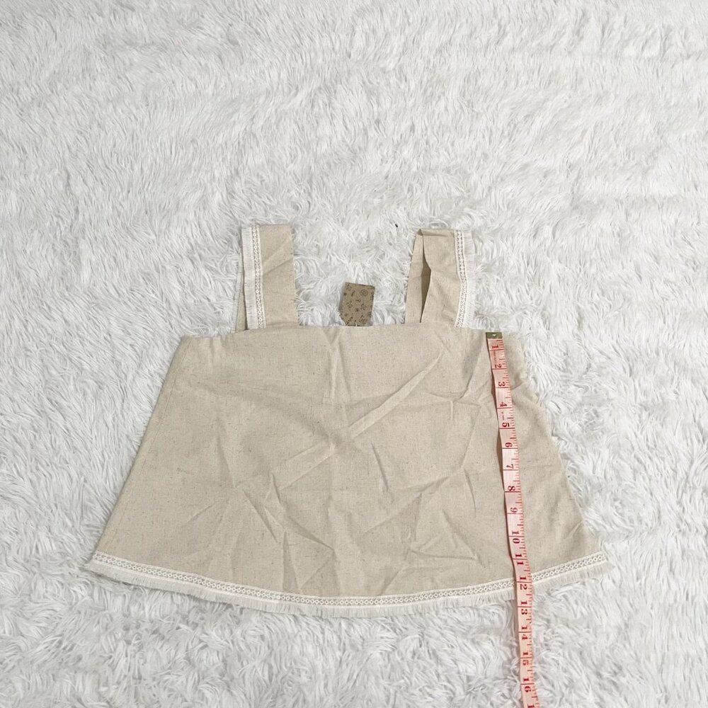 Women LAM & Linen Boho Crop Top and Skirt Set in Tan Size Medium - Picture 11 of 15